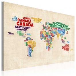 Canvas Print - Italian names of countries in vivid colors