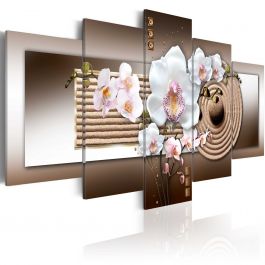 Canvas Print - Orchid and zen garden