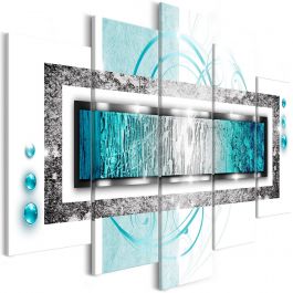 Canvas Print - Turquoise blizzard (5 Parts) Wide 225x100