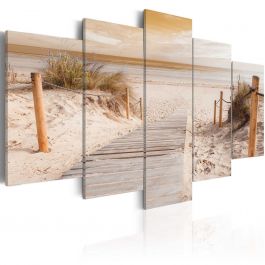 Canvas Print - Morning on the beach - sepia