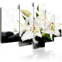 Canvas Print - Lilies and zen stones