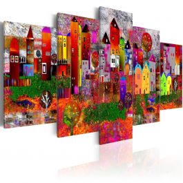 Canvas Print - Colourful Small Town 