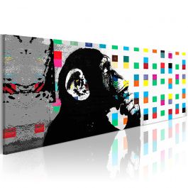 Canvas Print - Banksy: The Thinker Monkey