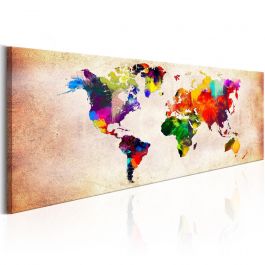 Canvas Print - World Map: Colourful Ramble
