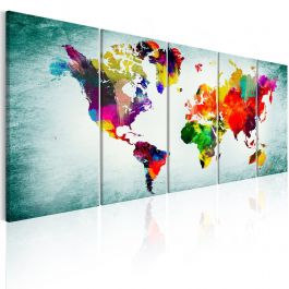 Canvas Print - World Map: Green Vignette