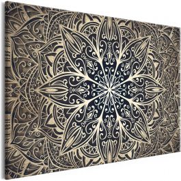 Canvas Print - Oriental Flowers (1 Part) Narrow Brown