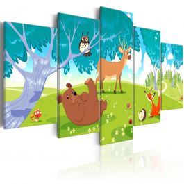 Canvas Print - Friendly Animals (5 Parts)