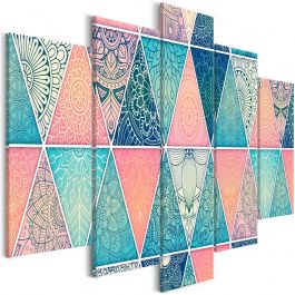 Canvas Print - Oriental Triangles (5 Parts) Wide