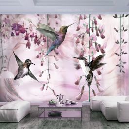 Φωτοταπετσαρία - Flying Hummingbirds (Pink)