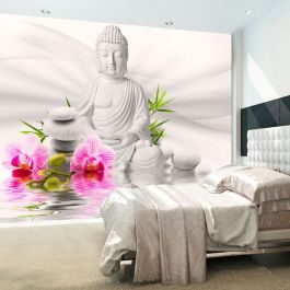 Αυτοκόλλητη φωτοταπετσαρία - Buddha and Orchids
