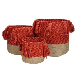 Set of 3 fabric baskets with fudge Cesta
