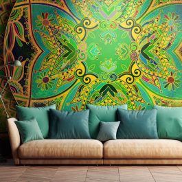 Self-adhesive photo wallpaper - Mandala: Emerald Fantasy