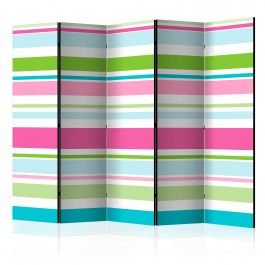 Διαχωριστικό με 5 τμήματα - Bright stripes II [Room Dividers]