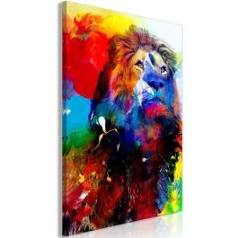 Πίνακας - Lion and Watercolours (1 Part) Vertical