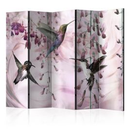 Διαχωριστικό με 5 τμήματα - Flying Hummingbirds (Pink) II [Room Dividers]
