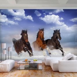 Self-adhesive photo wallpaper - Horses in the Snow