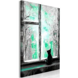 Table - Longing Kitty (1 Part) Vertical Green