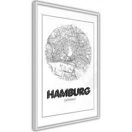 Αφίσα - City Map: Hamburg (Round)