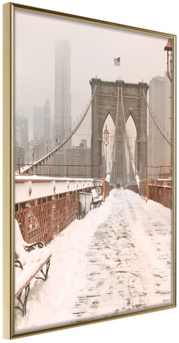 PoliHome Αφίσα - Winter in New York - 40x60 - Χρυσό - Χωρίς πασπαρτού