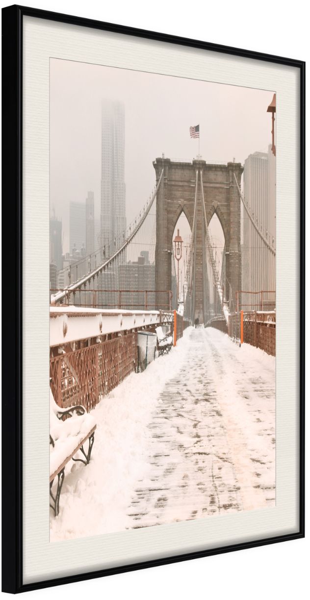 PoliHome Αφίσα - Winter in New York - 20x30 - Μαύρο - Με πασπαρτού