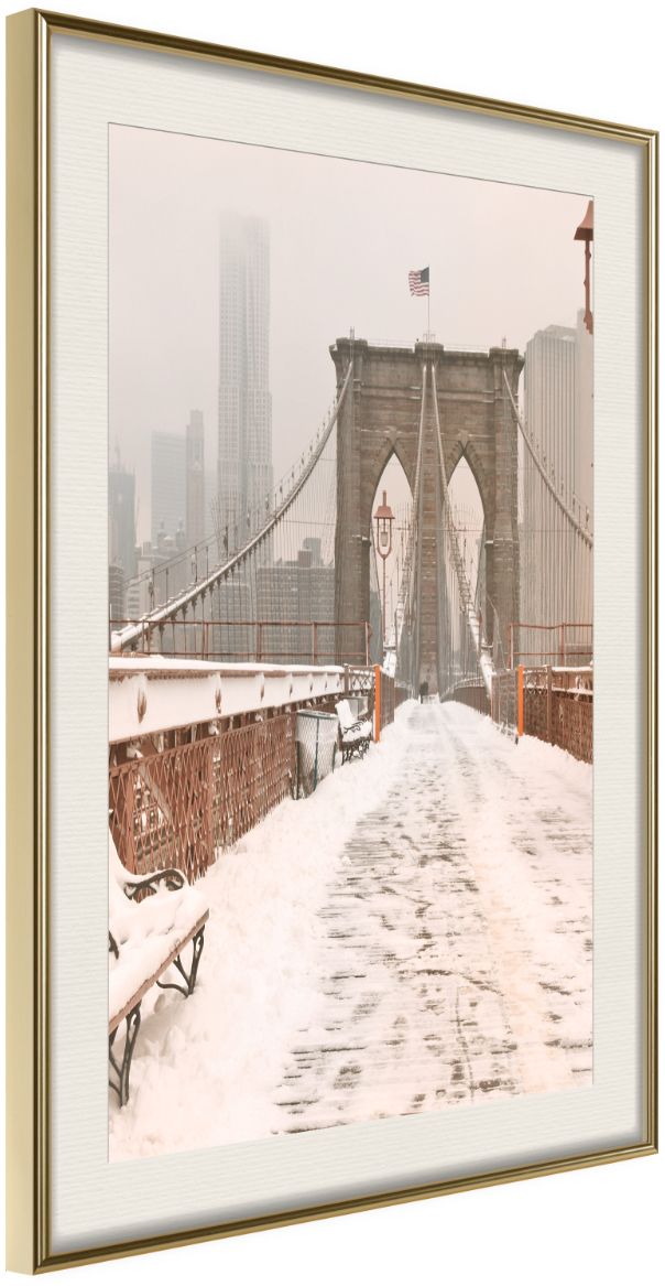PoliHome Αφίσα - Winter in New York - 20x30 - Χρυσό - Με πασπαρτού
