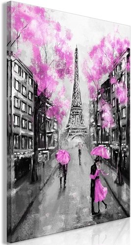 PoliHome Πίνακας - Paris Rendez-Vous (1 Part) Vertical Pink - 40x60