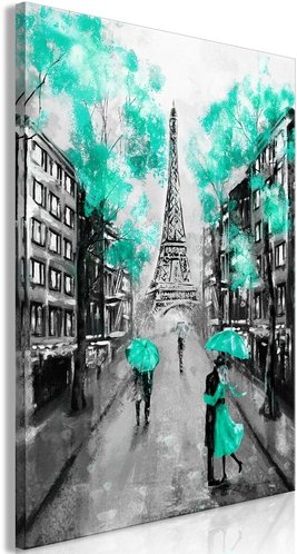 PoliHome Πίνακας - Paris Rendez-Vous (1 Part) Vertical Green - 40x60