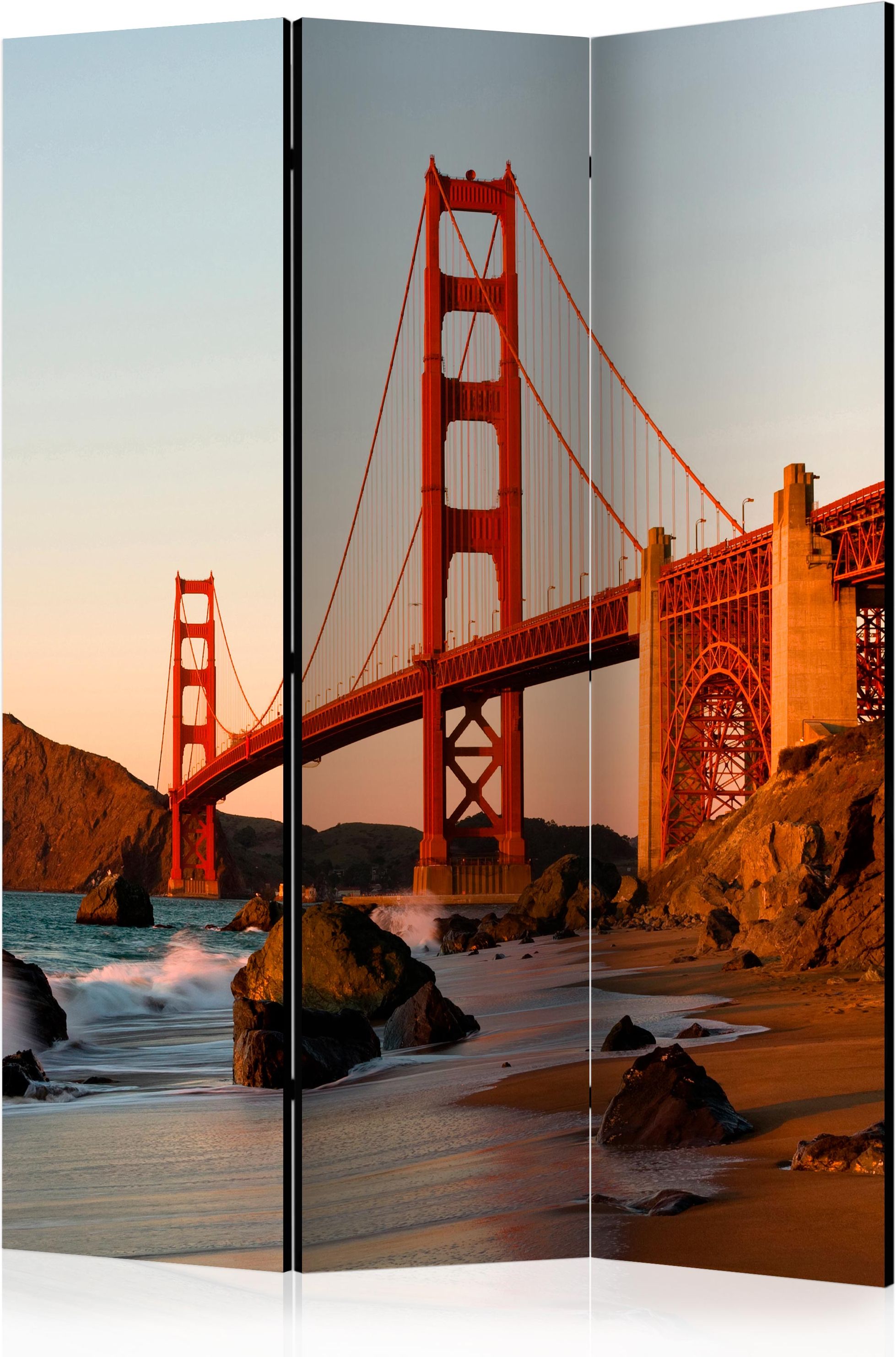 Διαχωριστικό με 3 τμήματα – Golden Gate Bridge – sunset, San Francisco [Room Dividers]