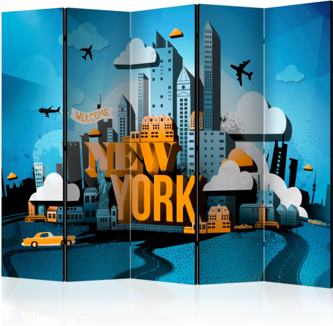 Διαχωριστικό με 5 τμήματα – New York – welcome II [Room Dividers]
