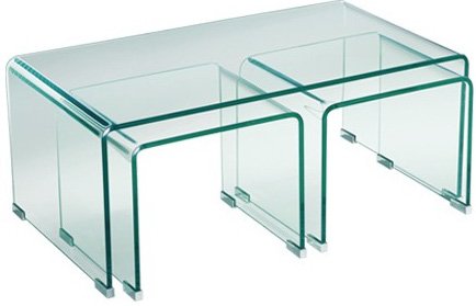 PoliHome Τραπεζάκια σαλονιού Glasser Clear Trio