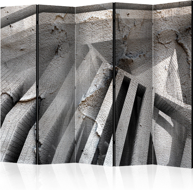 PoliHome Διαχωριστικό με 5 τμήματα - Beton 3D II [Room Dividers]