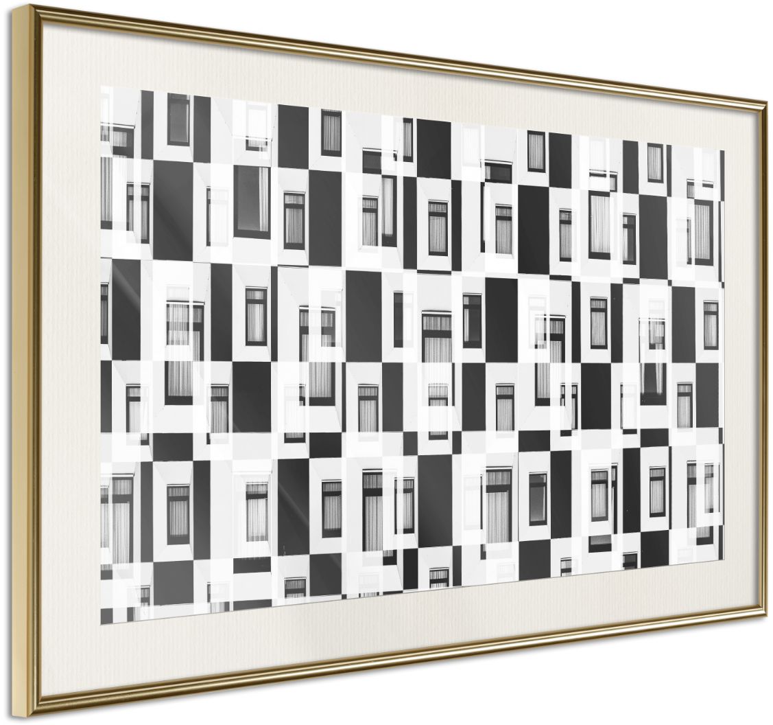 PoliHome Αφίσα - Modern Public Housing - 90x60 - Χρυσό - Με πασπαρτού