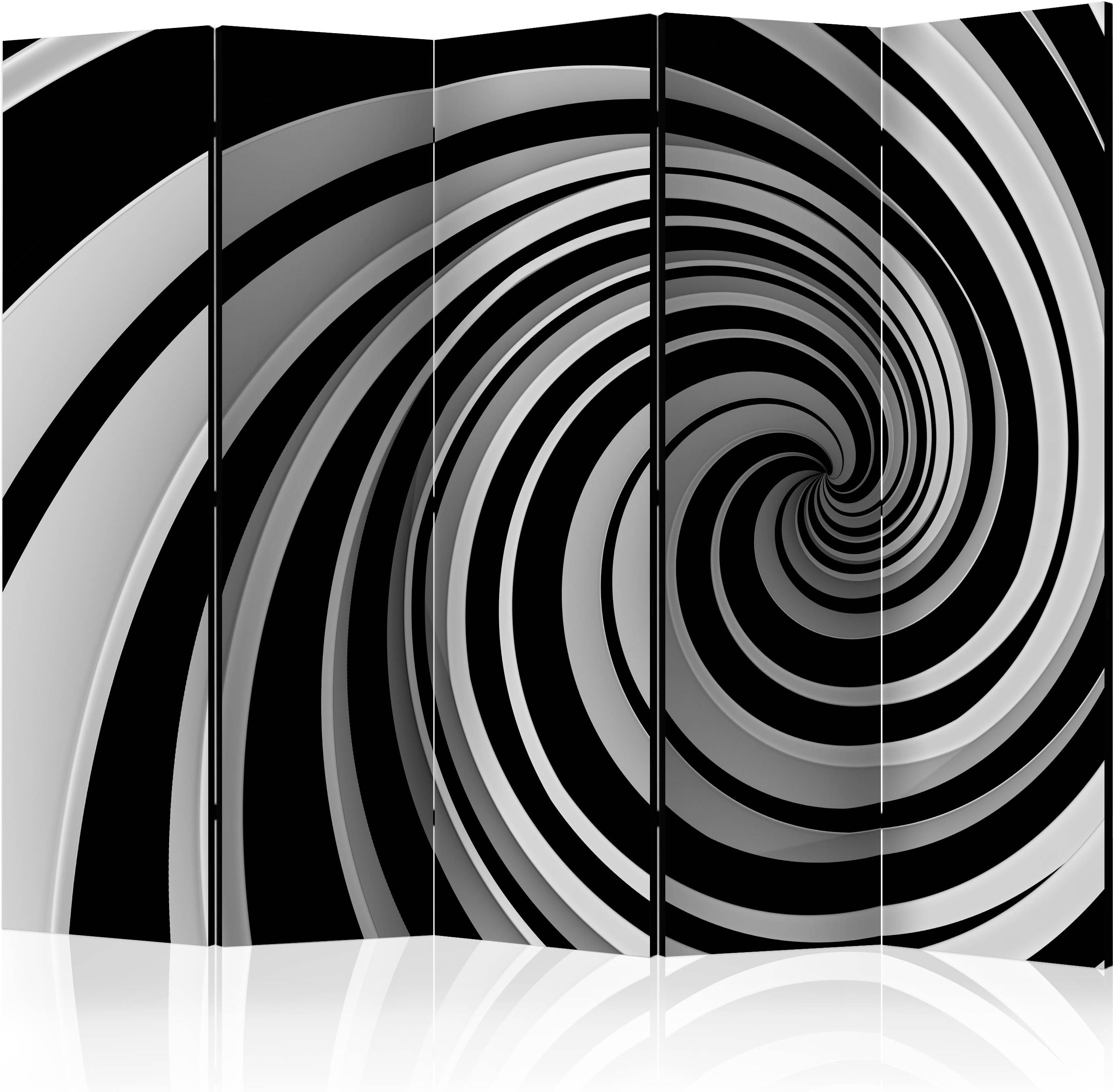 Διαχωριστικό με 5 τμήματα – Black and white swirl II [Room Dividers]