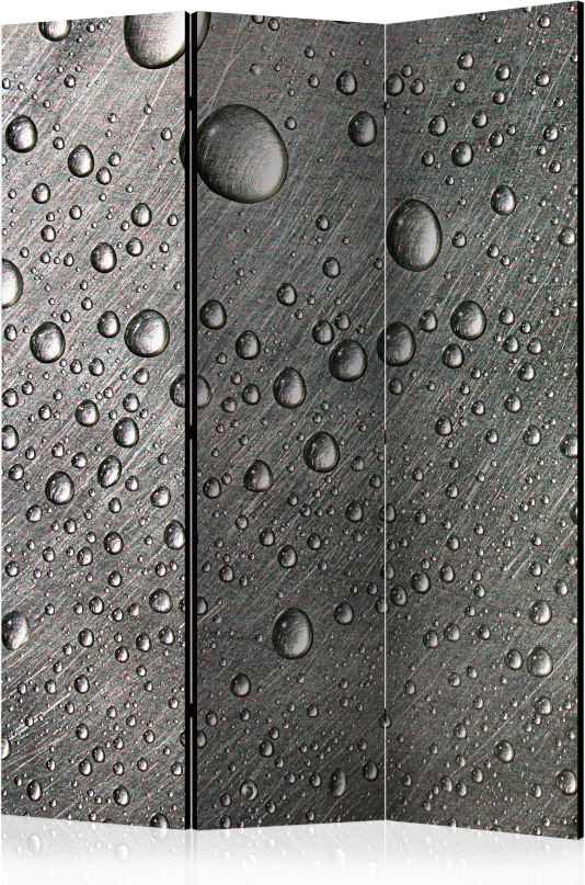 Διαχωριστικό με 3 τμήματα – Steel surface with water drops [Room Dividers]