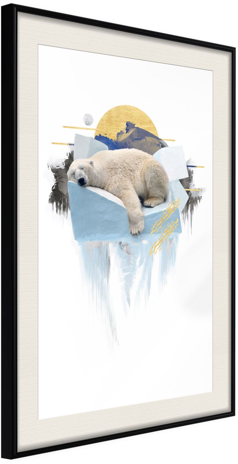 PoliHome Αφίσα - King of the Arctic - 30x45 - Μαύρο - Με πασπαρτού