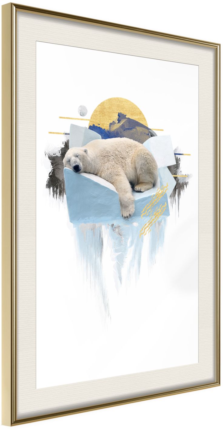 PoliHome Αφίσα - King of the Arctic - 40x60 - Χρυσό - Με πασπαρτού