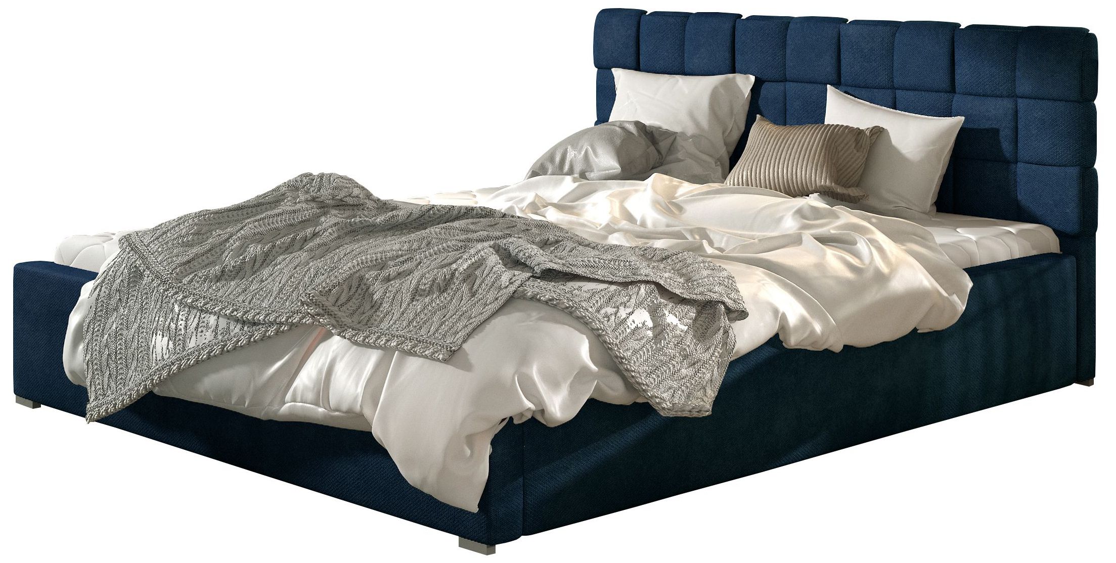 PoliHome Επενδυμένο κρεβάτι Grady-160 x 200-Με μηχανισμό ανύψωσης-Mple