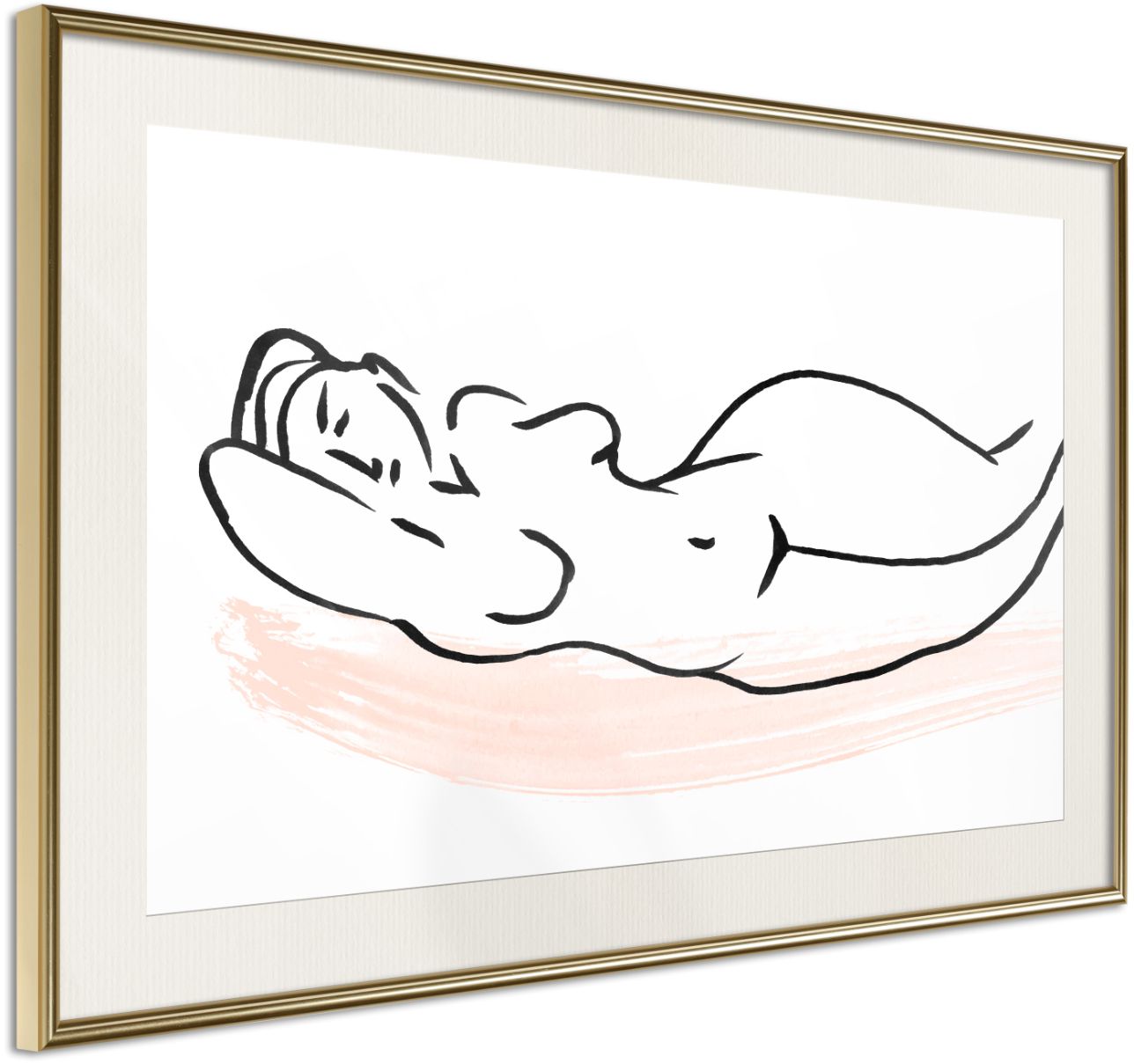 PoliHome Αφίσα - Baroque Shapes - 30x20 - Χρυσό - Με πασπαρτού
