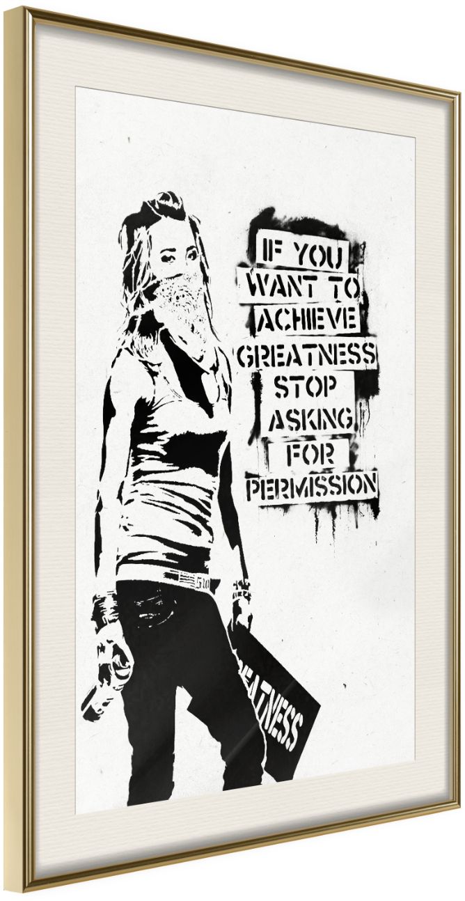 Αφίσα - If You Want To Achieve Greatness - 30x45 - Χρυσό - Με πασπαρτού 161781329