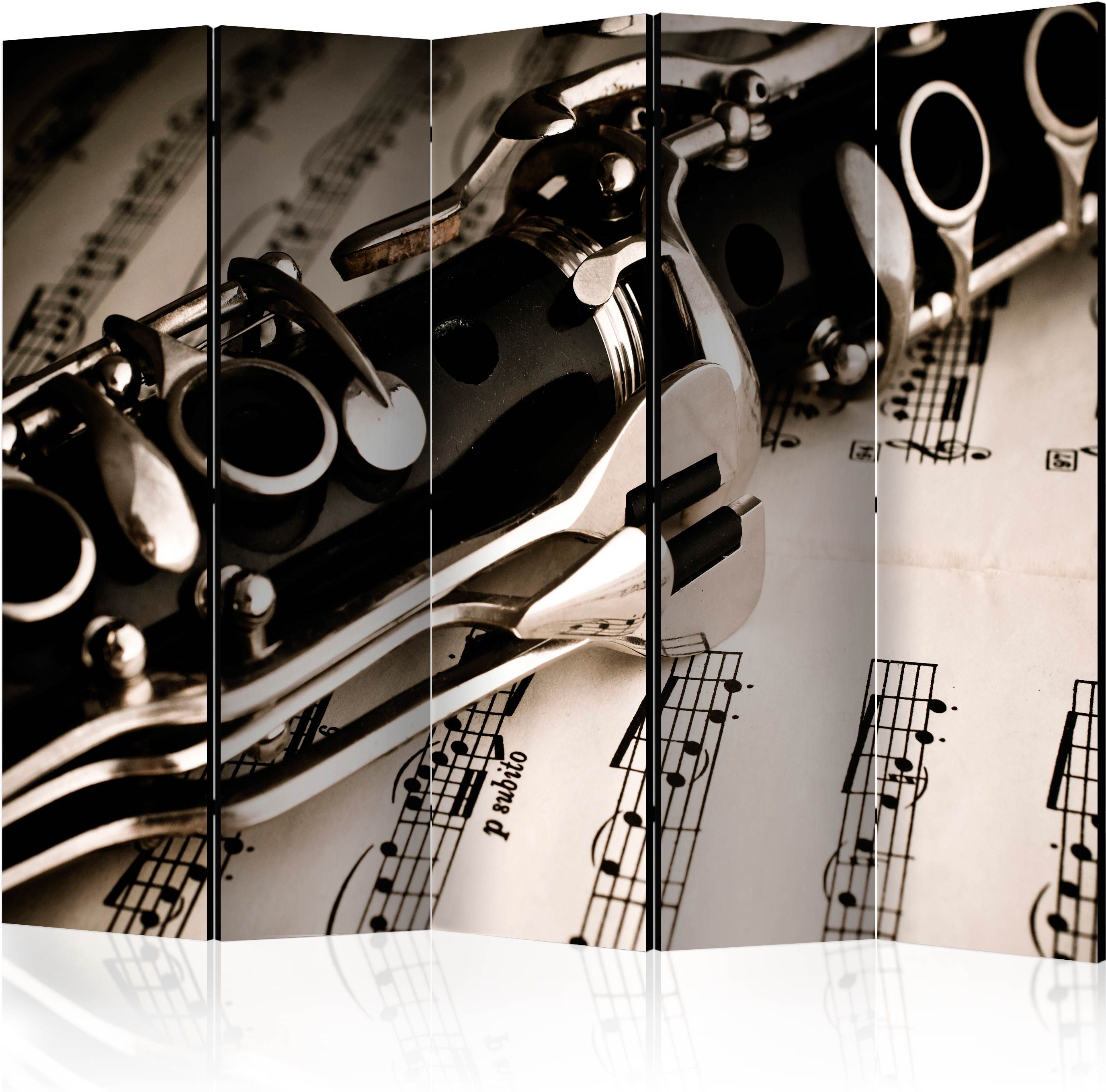 Διαχωριστικό με 5 τμήματα – Clarinet and music notes II [Room Dividers]