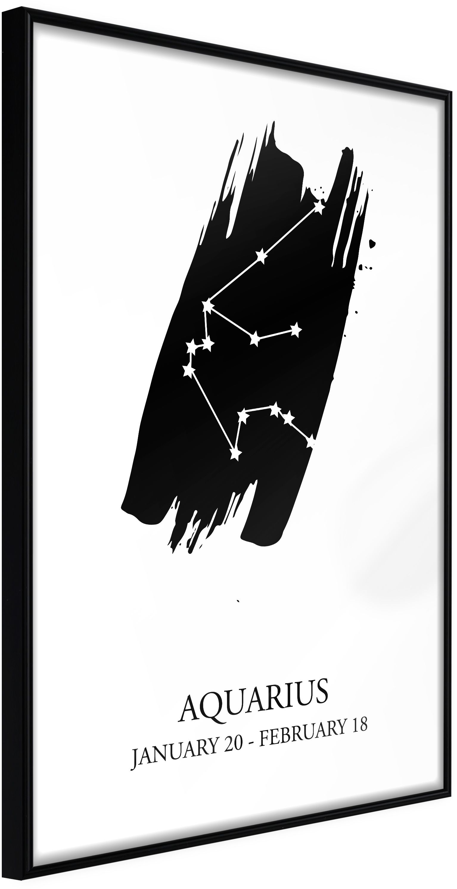 PoliHome Αφίσα - Zodiac: Aquarius I - 30x45 - Μαύρο - Χωρίς πασπαρτού
