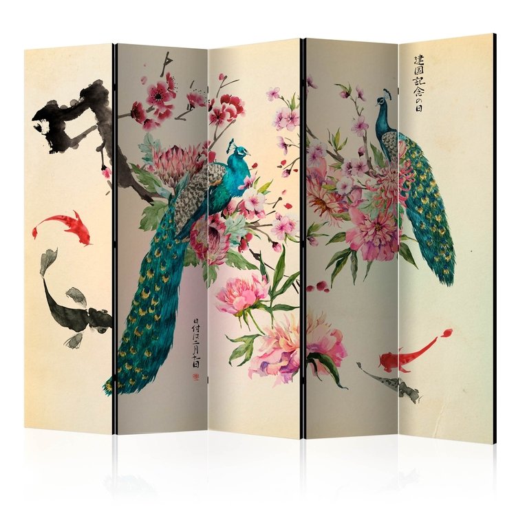 PoliHome Διαχωριστικό με 5 τμήματα - Peacock Love II [Room Dividers]
