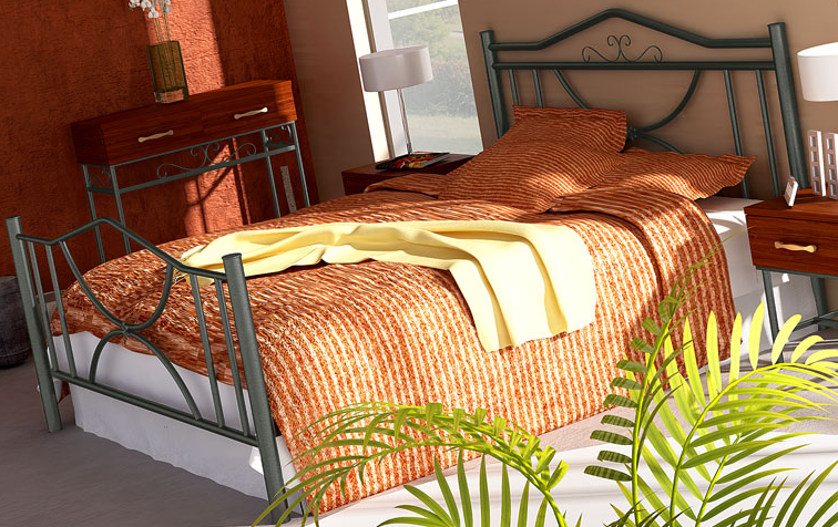 PoliHome Κρεβάτι Roza-90x200-Ασημί Σφυρίλατο-Με ποδαρικό