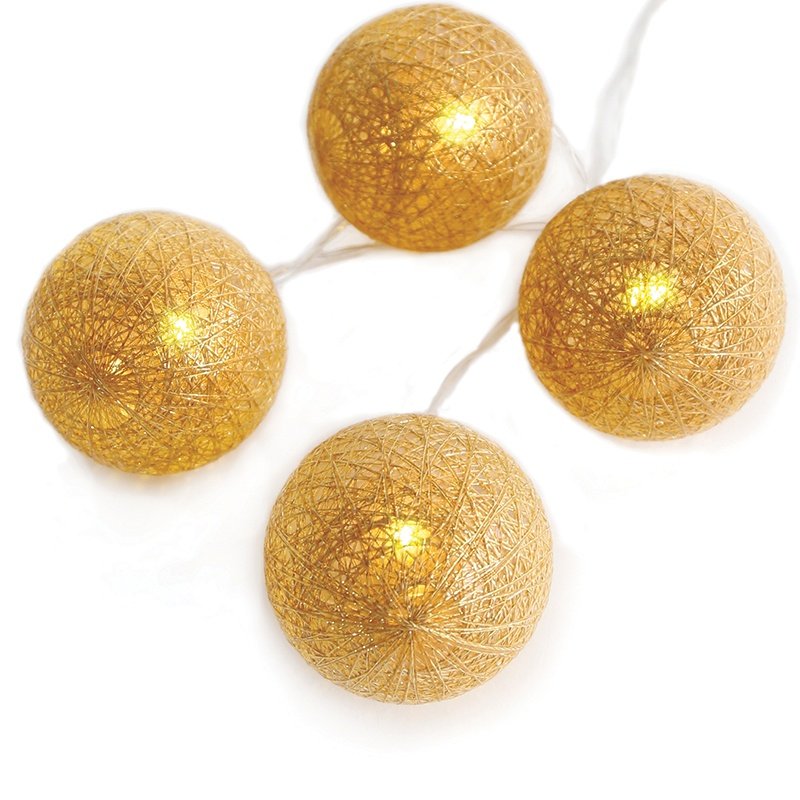 10 LED λαμπάκια σε σειρά Woven gold balls