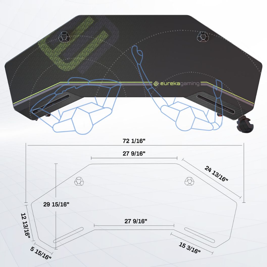 Gaming Γραφείο - Eureka Ergonomic® ERK-AED-E70B φωτογραφία