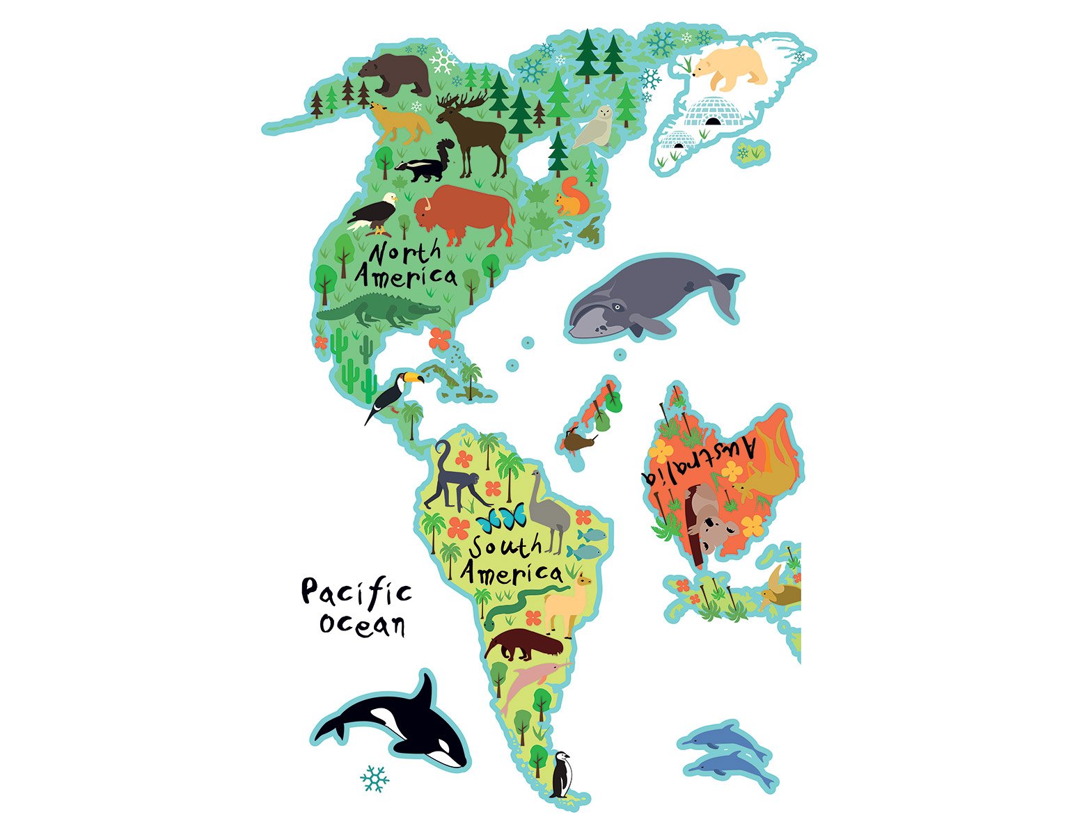 Διακοσμητικά αυτοκόλλητα τοίχου World Map φωτογραφία