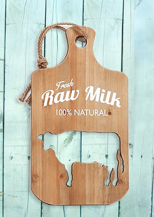Διακοσμητική βάση κοπής με print Raw Milk φωτογραφία