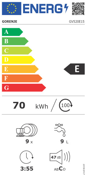 Πλυντήριο Πιάτων FI45 Gorenje GV520E15 φωτογραφία