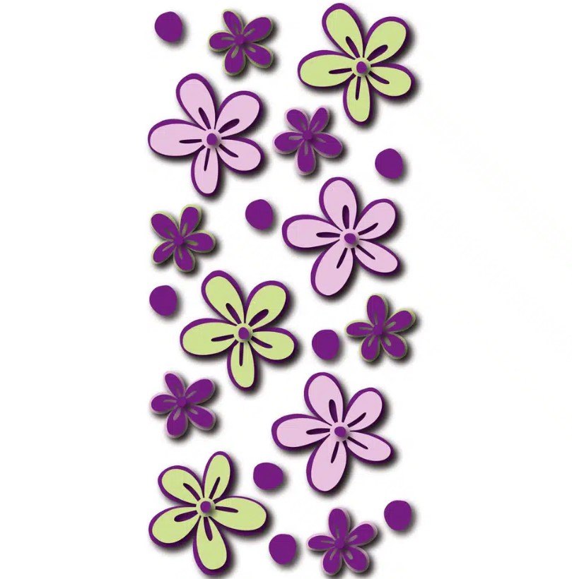 Διακοσμητικά αφρώδη αυτοκόλλητα τοίχου 3D Little Flowers S φωτογραφία