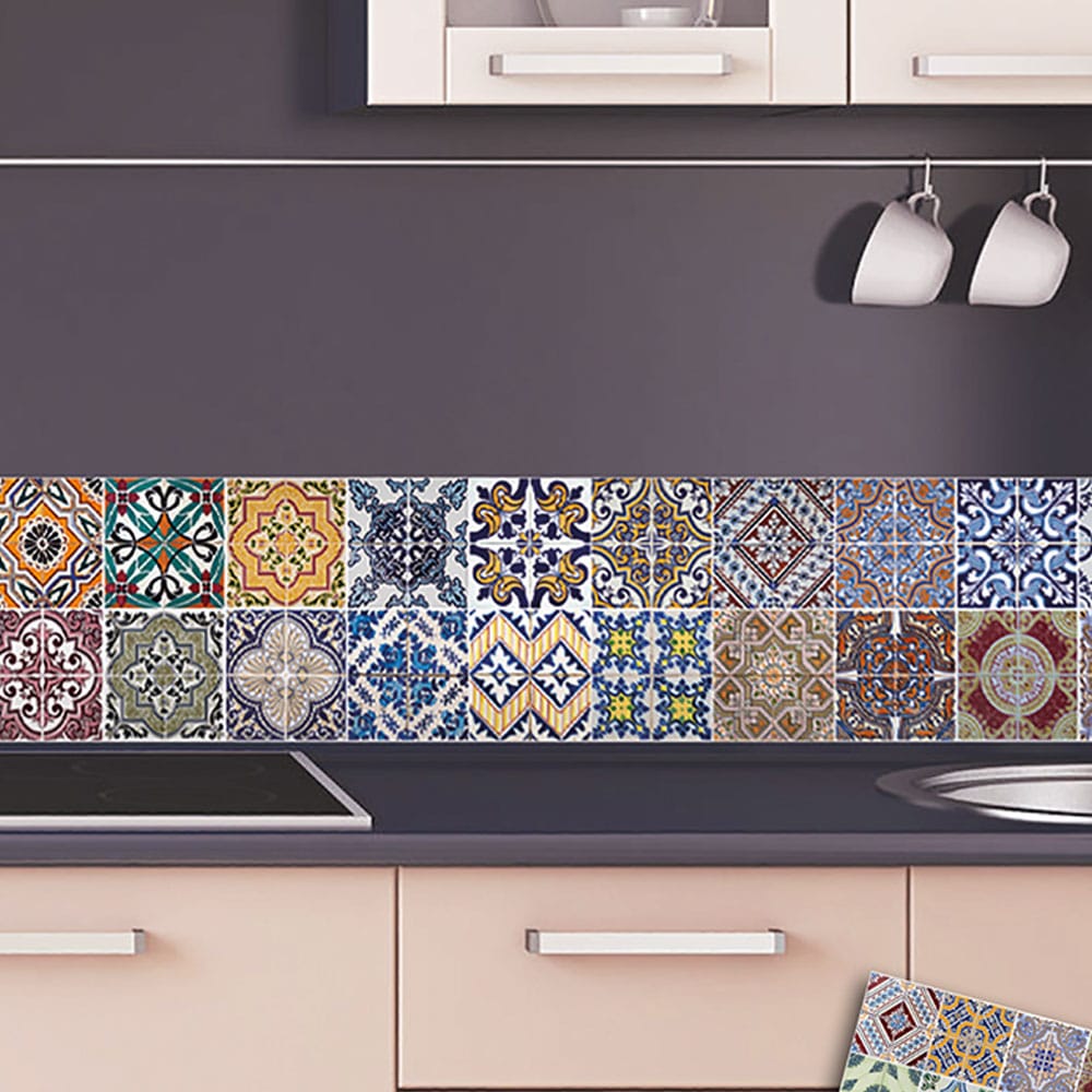 Μπορντούρα προστασίας τοίχων κουζίνας Azulejos φωτογραφία